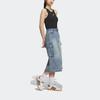 adidas Originals Serie Sport Lifestyle Gonna Lunga di Jeans a Righe Larga Comoda Donna Gonne Azzurro Chiaro JM8036