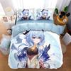 Anime G-Genshin Impact Duvet Cover Pillowcase Anime Girl Bedding Set Adult Boy Teen Children Bedroom Decoration Queen King Size