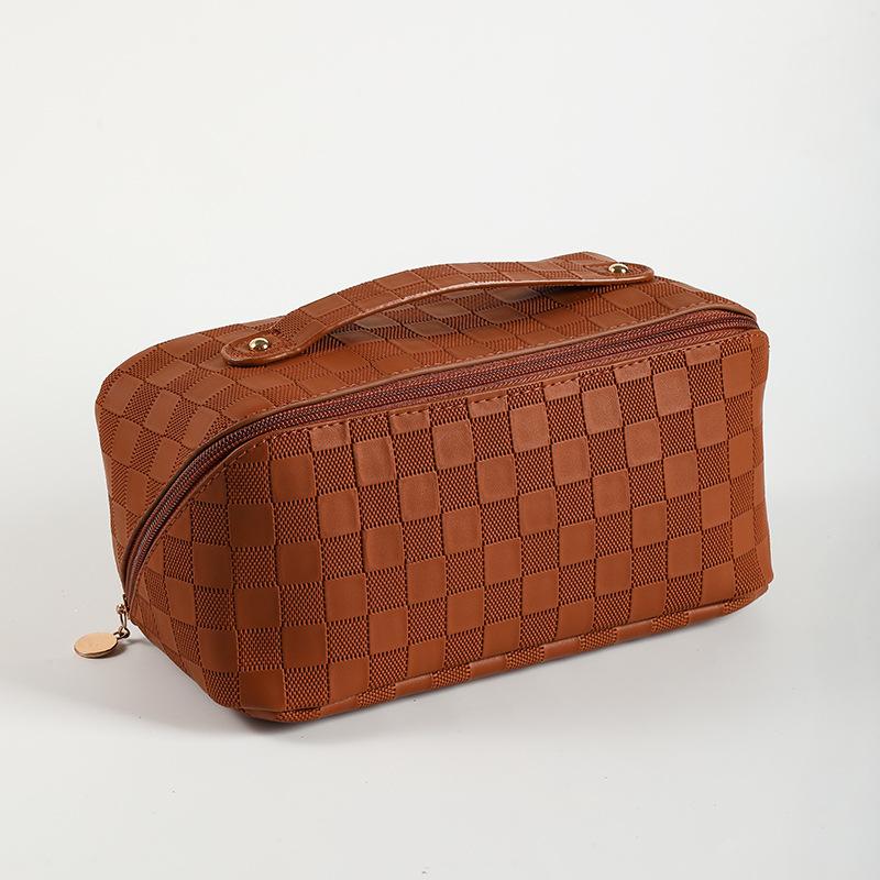 Large Capacity and Portable Designmultifunctional PU Leather Folding Travel Makeup and Toiletries Bag Large Capacity and Porta