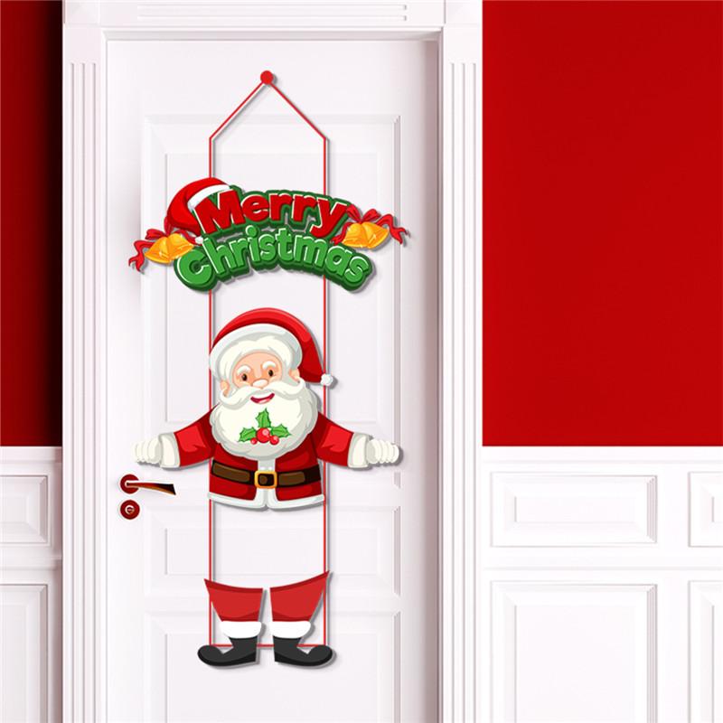 Christmas Decoration Door Hanging Pendant Cartoon Noel Gingerbread Man Santa Claus Door Hanger