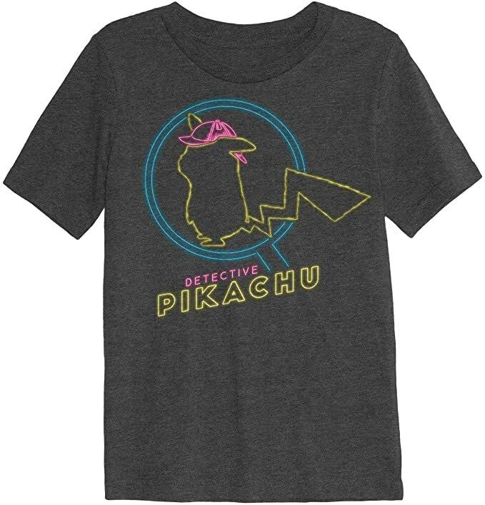 Jumping Beans Youth Boys Pokemon Detective Pikachu Neon Sign Movie Shirt New 4 M