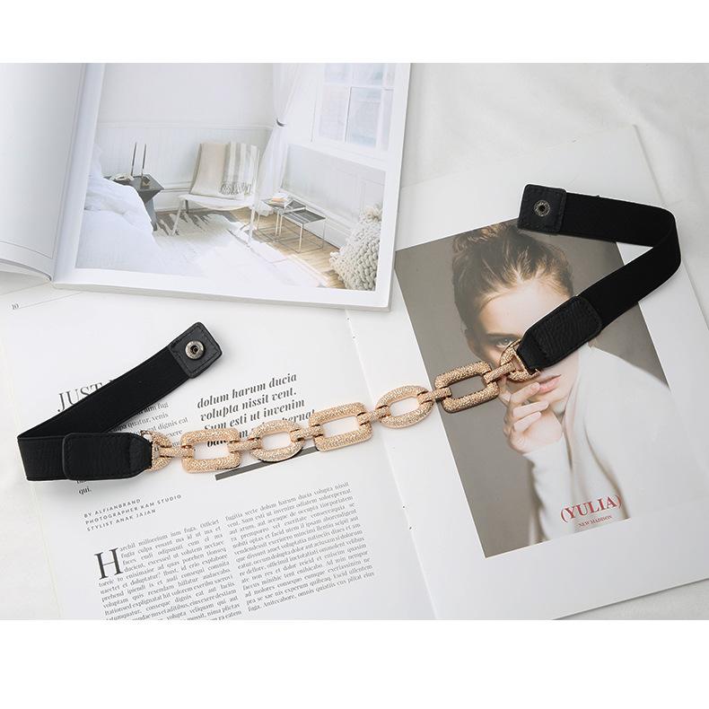 

Эластичный Эластичный Пояс Женский Персонализированное Цепочное Украшение С Юбкой Пальто Костюм Темперамент Поясная Печать Трендовый