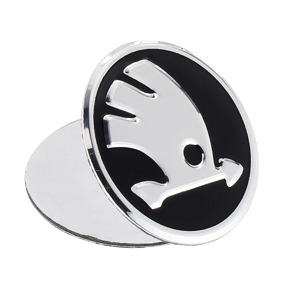 Επίσημα Εμβλήματα Τιμονιού Αυτοκινήτου από Κράμα Αλουμινίου 43/44mm για Skoda Rapid Spaceback Superb Octavia Rapid Fabia Αξεσουάρ Εσωτερικού Αυτοκινήτου