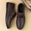 Mens Genuine Leather Shoes Soft Soles Four Seasons Beanies Casual Leather Shoes Fashion Trendy Youth Party Versatile Driving Sho