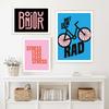 Blue Bike Pink Feed Me Typographic Art Print Poster Lippy Lips Inspirational Saying Quotes Canvas Painting Wall Pictures Decor