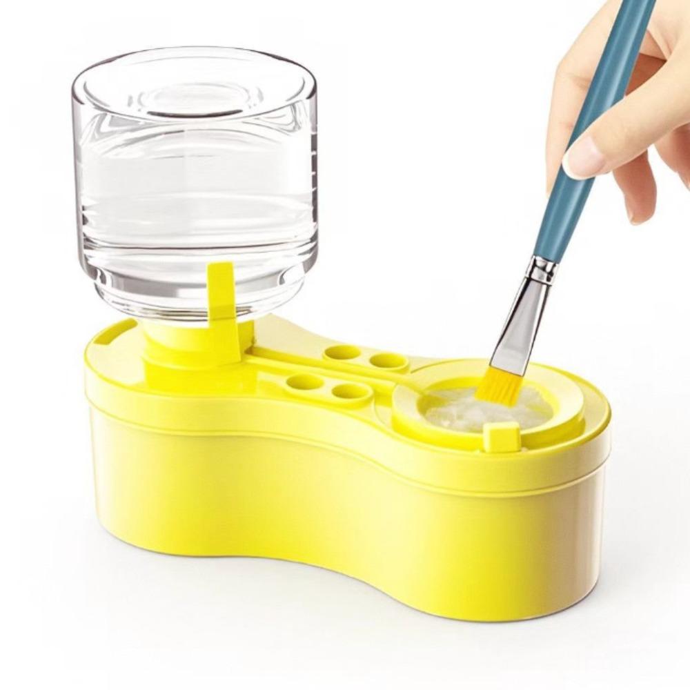 

with Drain Button Paint Brush Cleaner Portable Cleaning Machine Durable Oil Brush Washer Art Tools жовтий