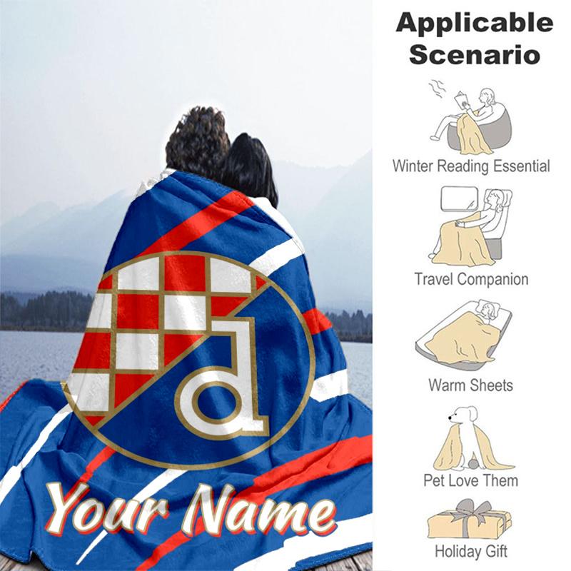Individuelle Personalisierte Decke GNK Dinamo Fußball Weiche Überwurfdecke, Geeignet für Familie und Freunde, Sofadecke, Heimdekoration Weihnachtsgeschenk
