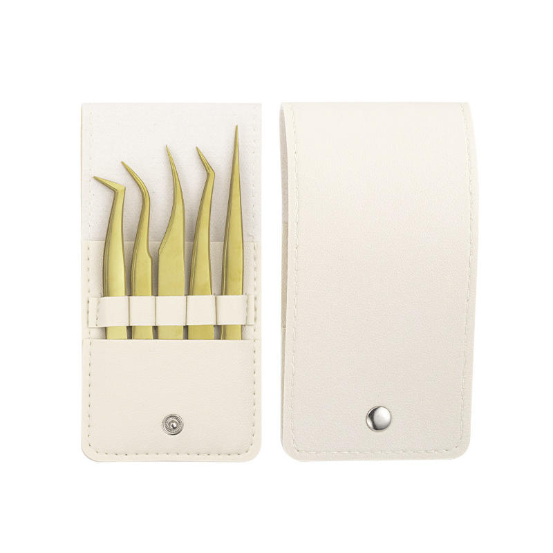 

6pcs Eyelash Extension Set Kit Lash Lifting Tweezers And Leather Cover Makeup Tool 5pcs Eyebrow Clip Tweezers And 1pcs Clips Bag