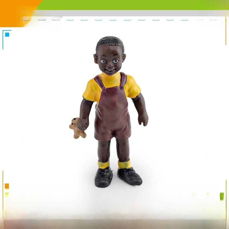 African American Family Model Pvc Collectible Figures For Gift And Display