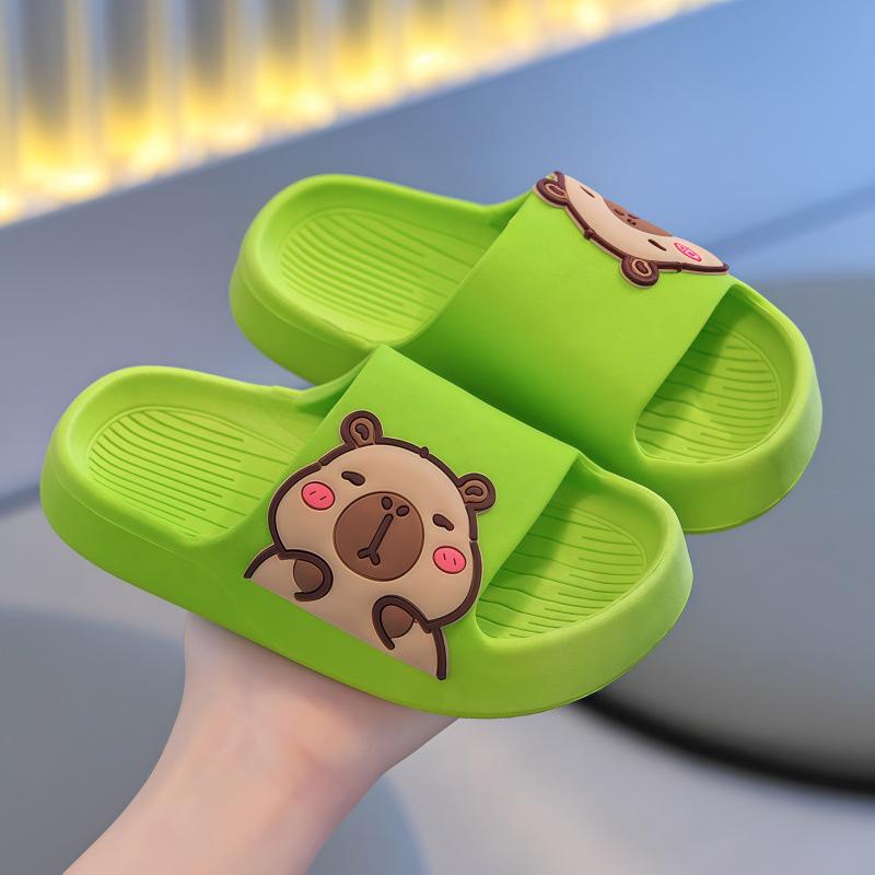 Boys' Summer Cartoon Non-Slip Bathroom Slippers - Soft and Thick Sole for Kids