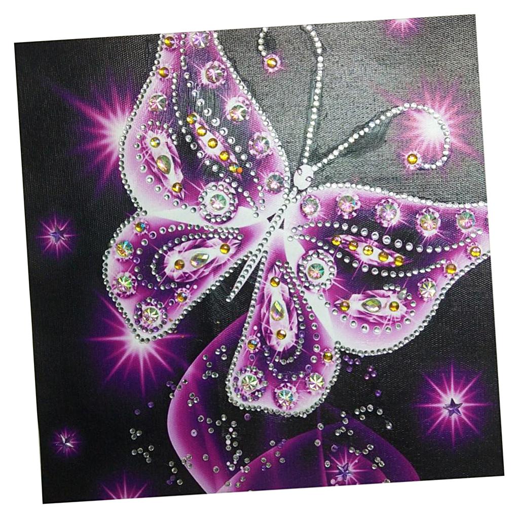 Diamond Painting Partial Special Drill DIY Sparkle Butterfly Picture Pink