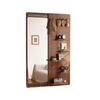 Wall-Mounted Pegboard Full-Length Sliding Mirror for Small Spaces