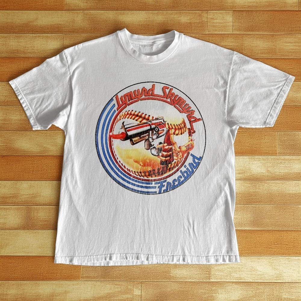 Rare Lynyrd Skynyrd Free Bird T Shirt, Unisex White Cotton T Shirt, Size S-5XL S