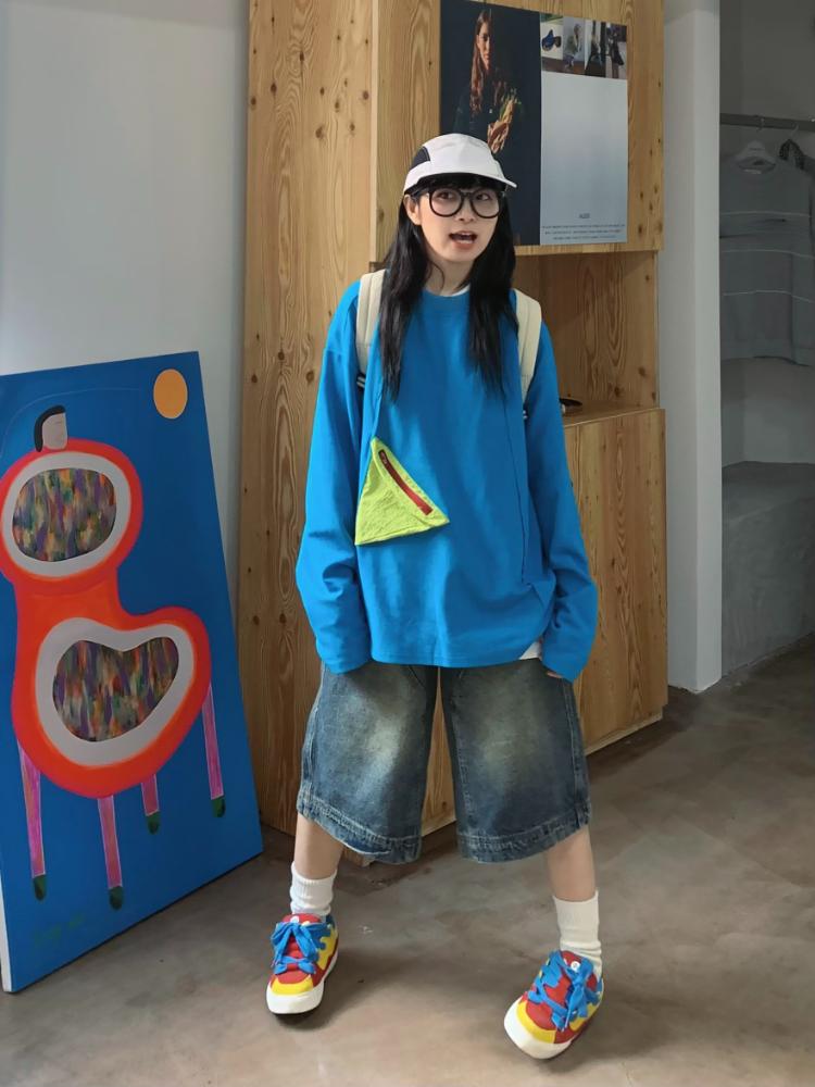 2000s Y2k Vintage Baggy Kalhoty Ženy Retro Široké Leg Džíny Kalhoty Korejské Streetwear Běžné Oversize Prané džínové šortky Léto