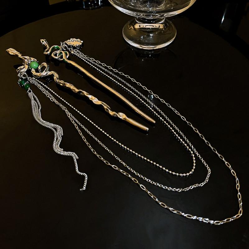 Zarte schlangenförmige Haarnadel im chinesischen Stil, Haarstab, Legierung, Haarnadel, Stäbchen, Chignon-Nadeln für Haar-Styling-Zubehör