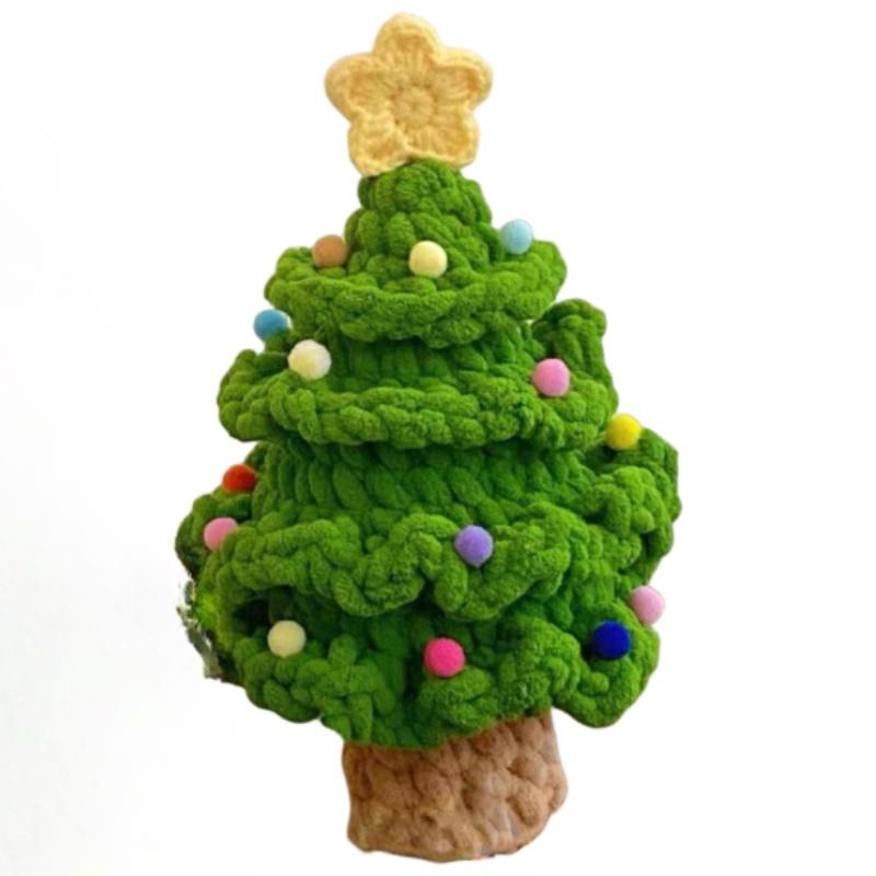 Handgemachtes DIY Strickmaterial-Set für Weihnachtsbaum mit Weihnachtsmann Perfektes Geschenk für Weihnachtsfeier