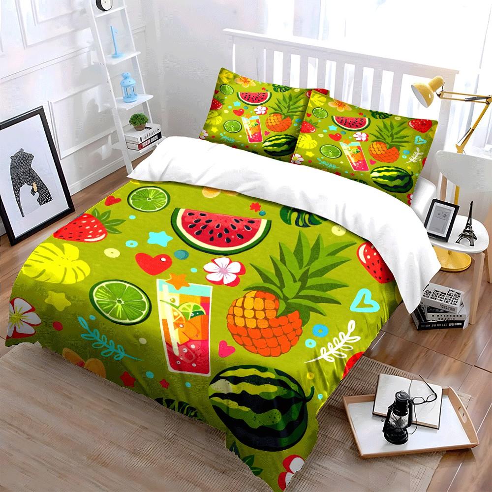 Fruit-Themed Summer Party Set Exquisite Three-Piece Bedding Set Gift For Kids And Adults