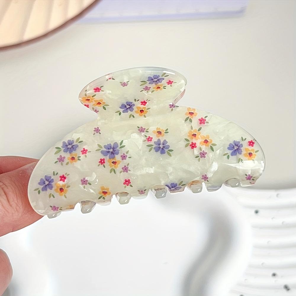 1pc Charming Floral Hair Clip - Acrylic, Boho Minimalist Style with Vibrant Flower Design,Women Hair Accessory Floral Design Hair Clip