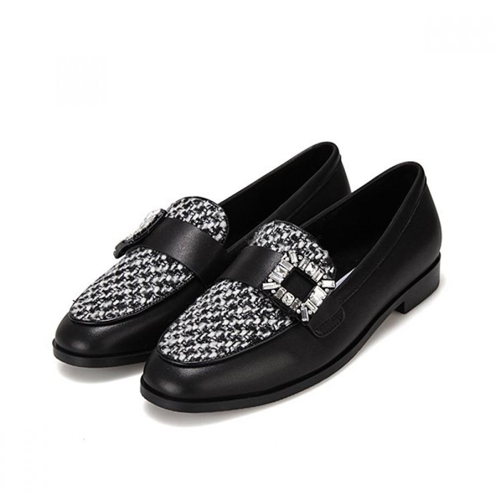 Barbara Square Jewelry Combo Fleece Women Loafers Bbg552bk 250mm 14330₽
