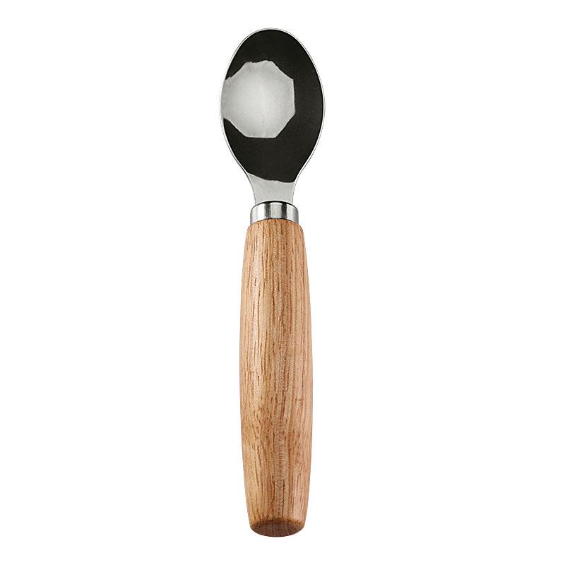 Rubber Wood & Stainless Steel Cheese Knife Set - Western Tableware with Knife, Fork, and Spoon