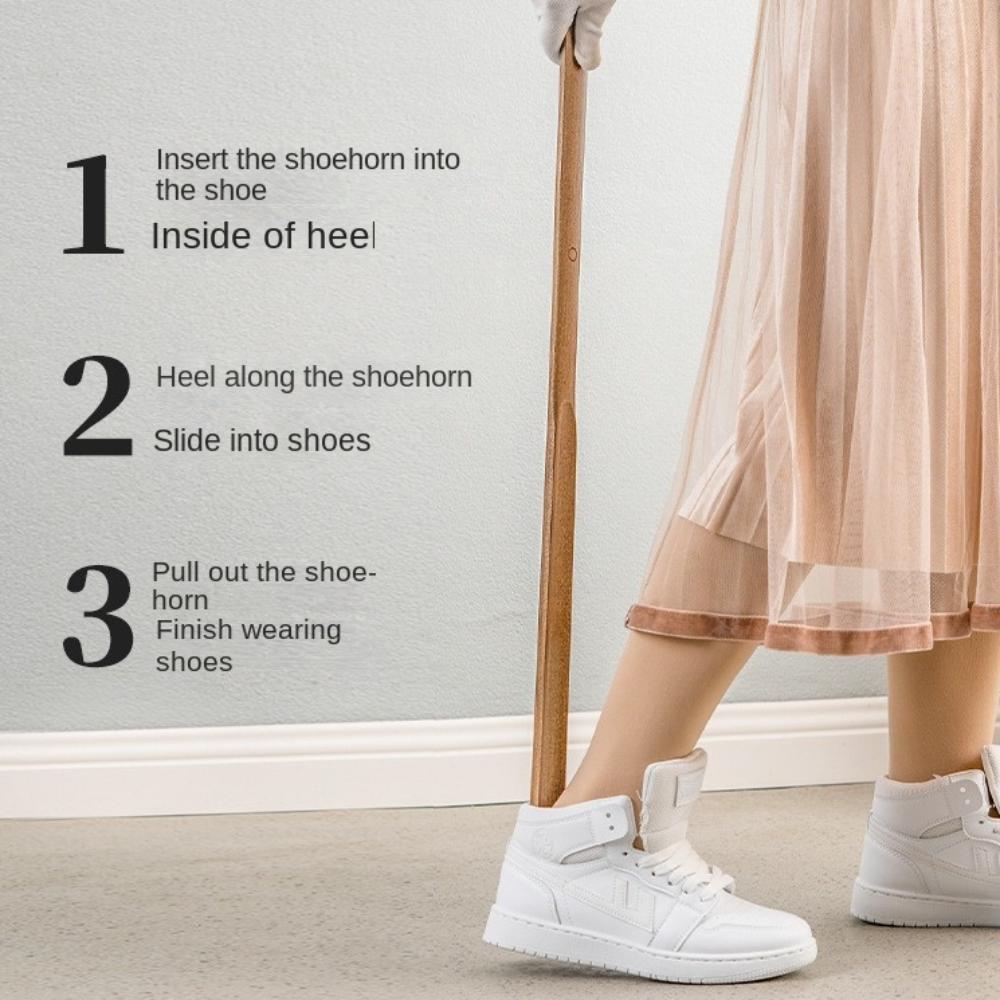 New Magnetic Wooden Shoehorn Long Handle Wear Shoe Easier Shoes Lifters Easy On Off Hanging Put On Shoes Tools for Seniors