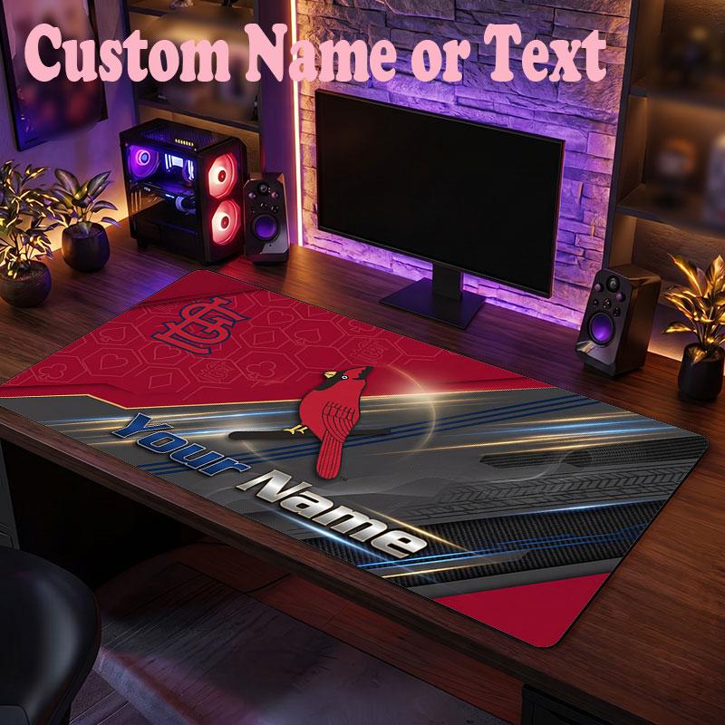 St. Louis Cardinals Customized Name Text Mouse Pad, Large Desk Mouse Mat Personalized Home Office Present