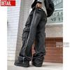 Arcade Distressed Denim Cargo Pants with Multiple Wide Loose Flared Size XL Black Men's Pockets, Leg, Fit, Denim, (LL),