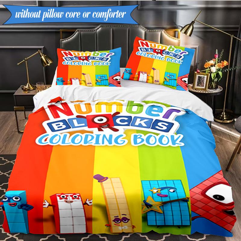 Number-Blocks Abenteuer 3er K-Pop Musikgruppe Bettwäsche-Set, Ideal für Schlafzimmer, Wohnheim, Inklusive Bettbezug und 2 Kissenbezügen, Fan-Geschenke