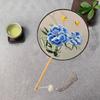 Chinese Style Embroidered Round Fan Silk Vintage Group Fan  Performance Props