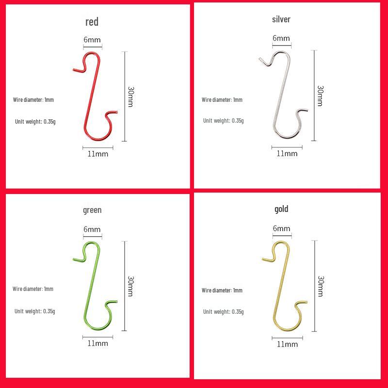 Creative S-shaped Christmas Tree Decoration Hooks