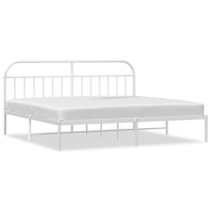 VidaXL Metal Bed Frame with White Headboard 193x203 Cm 353690