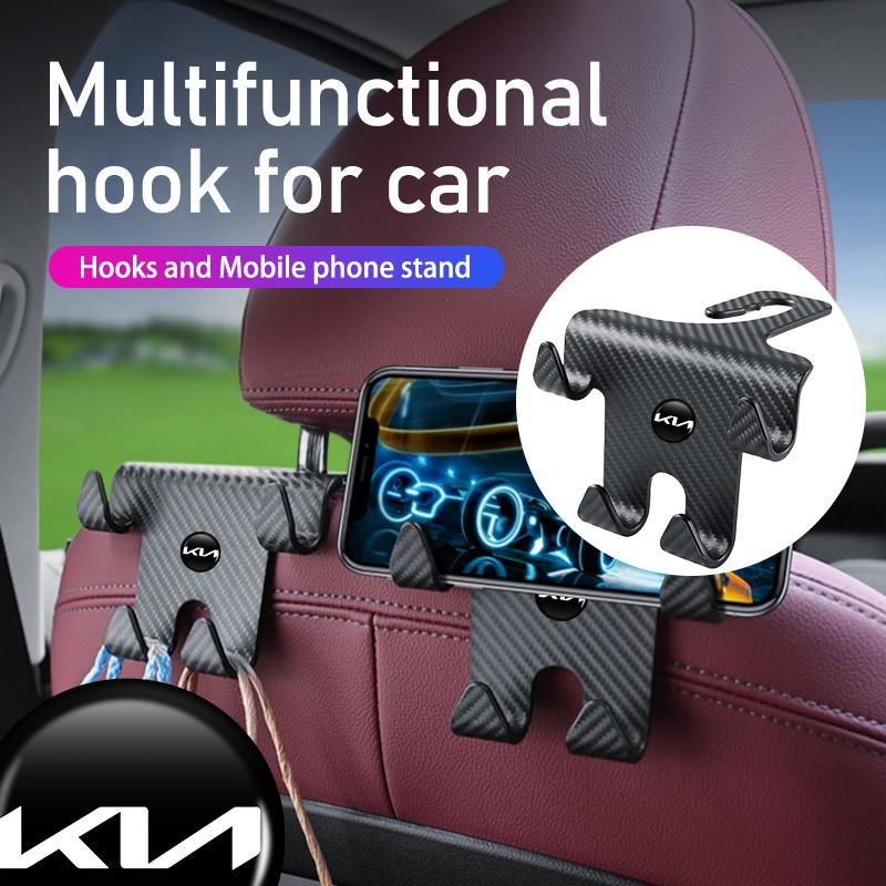 ABF3 Four Head Car Hook Seat Back Hanging Hook Headrest Hanger For KIA Cerato Soul Venga Forte Spectra Sedona Niro Cadenza