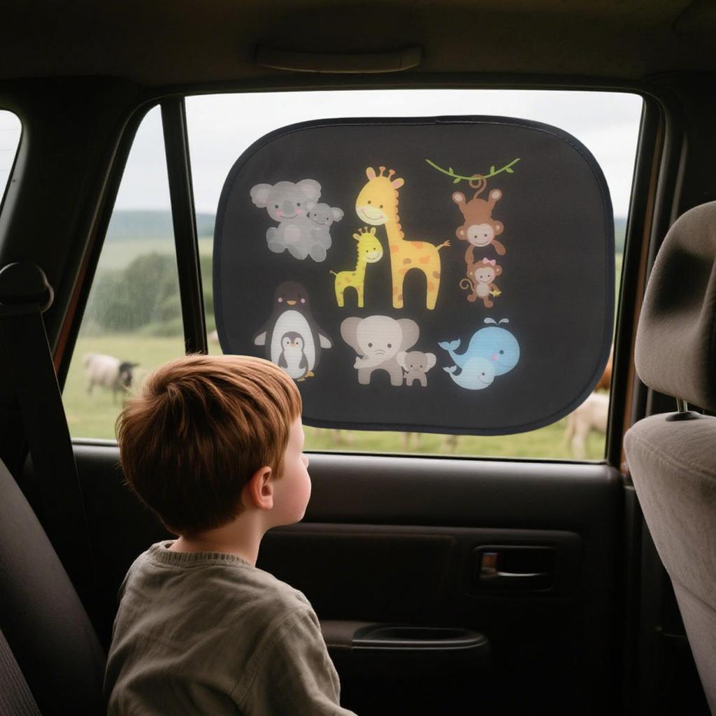 Shade For Car Window For Kids Cartoon Vehicle Sunshade UV-resistant Cartoon Car Window Sun Shade For Daily Commuting Driving