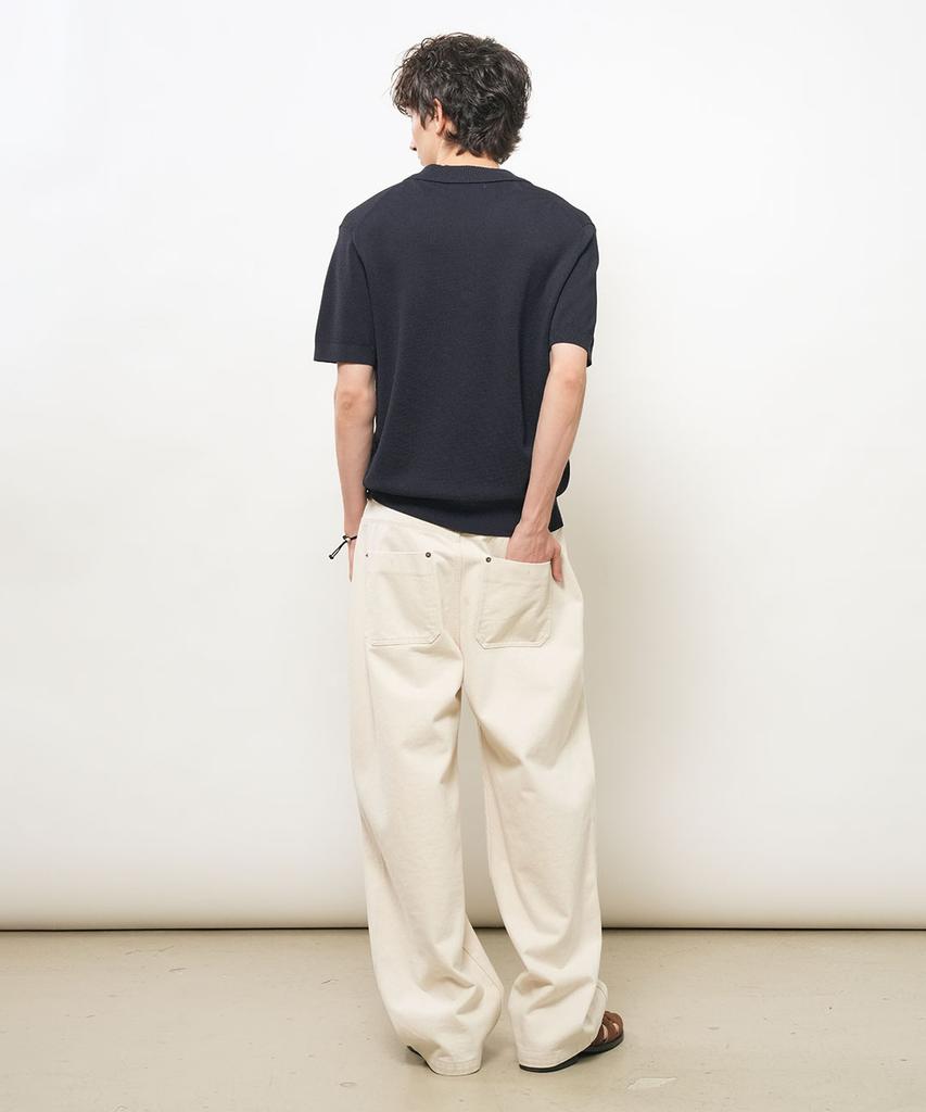 GENERALIDEA Man Temperature Cut Cool Button Collar Half Knit [Dark Navy] / Gf2Mkp013