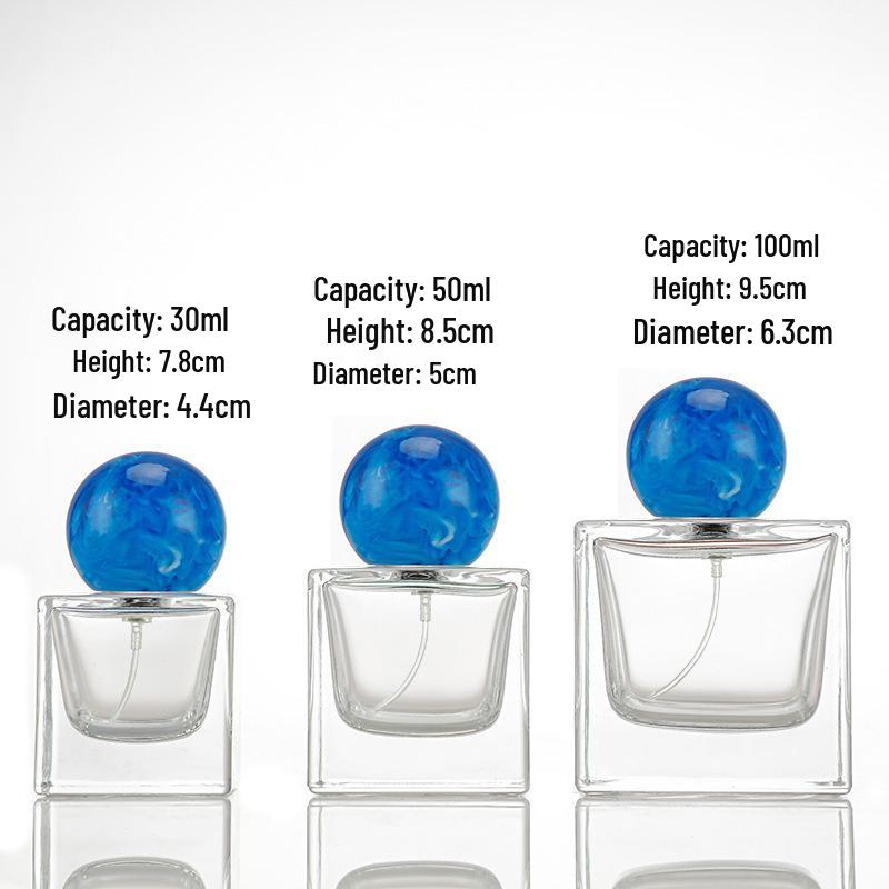 Compact Transparent Glass Perfume Spray Bottle - Travel-Friendly Snap-On Decanter