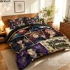 Jujutsu Kaisen Patrón Juego de Ropa de Cama Edredón Funda de Edredón Funda de Almohada Hogar Regalo de Cumpleaños(1 * funda nórdica + 2 * fundas de almohada, sin núcleo)