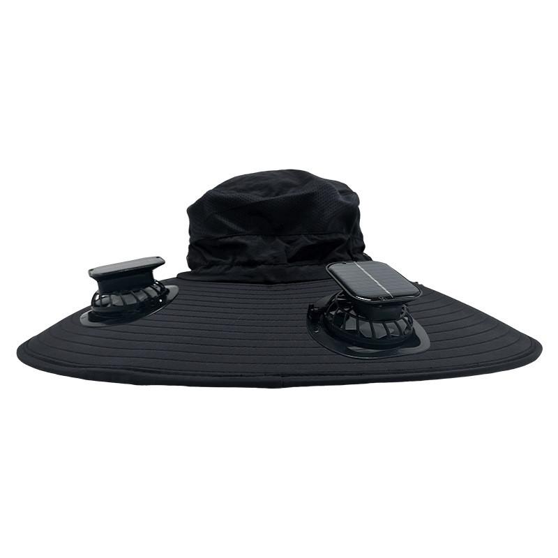 Chapéu com Proteção Solar com Ventiladores Duplos Solar USB Recarregável Para Pesca ao Ar Livre Caminhada Homens