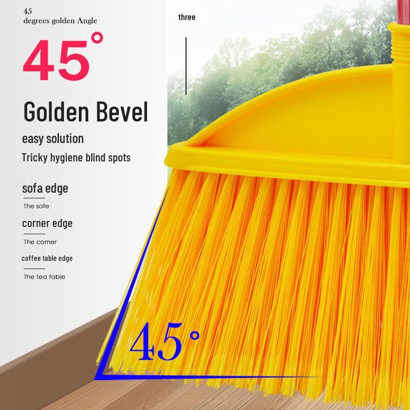 SLOYU Plastic Broom with Wooden Handle