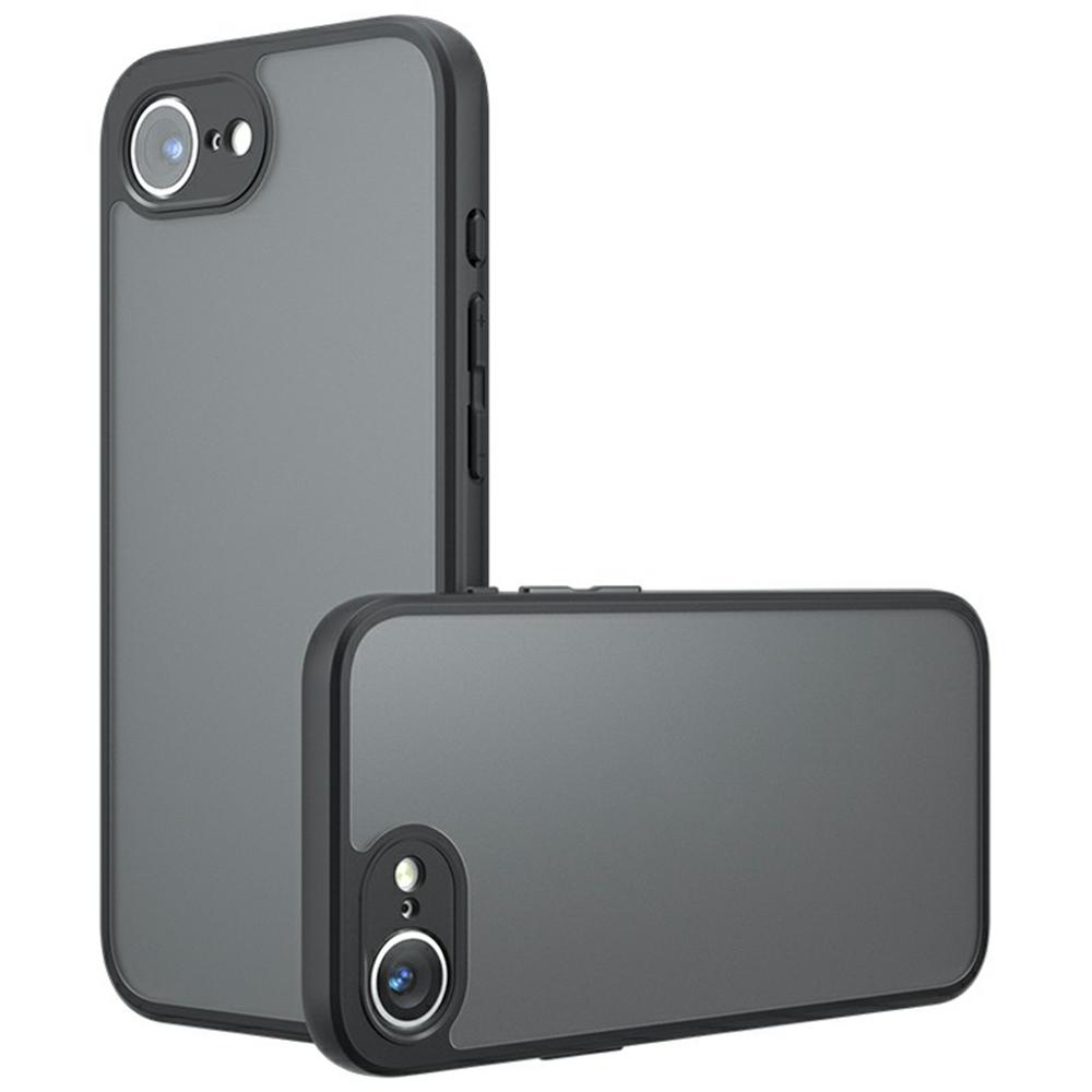 

Для iPhone 16e Чохол Skin-Touch TPU+PC Матовий Чохол для Телефону, Прозорий Чорний Type A