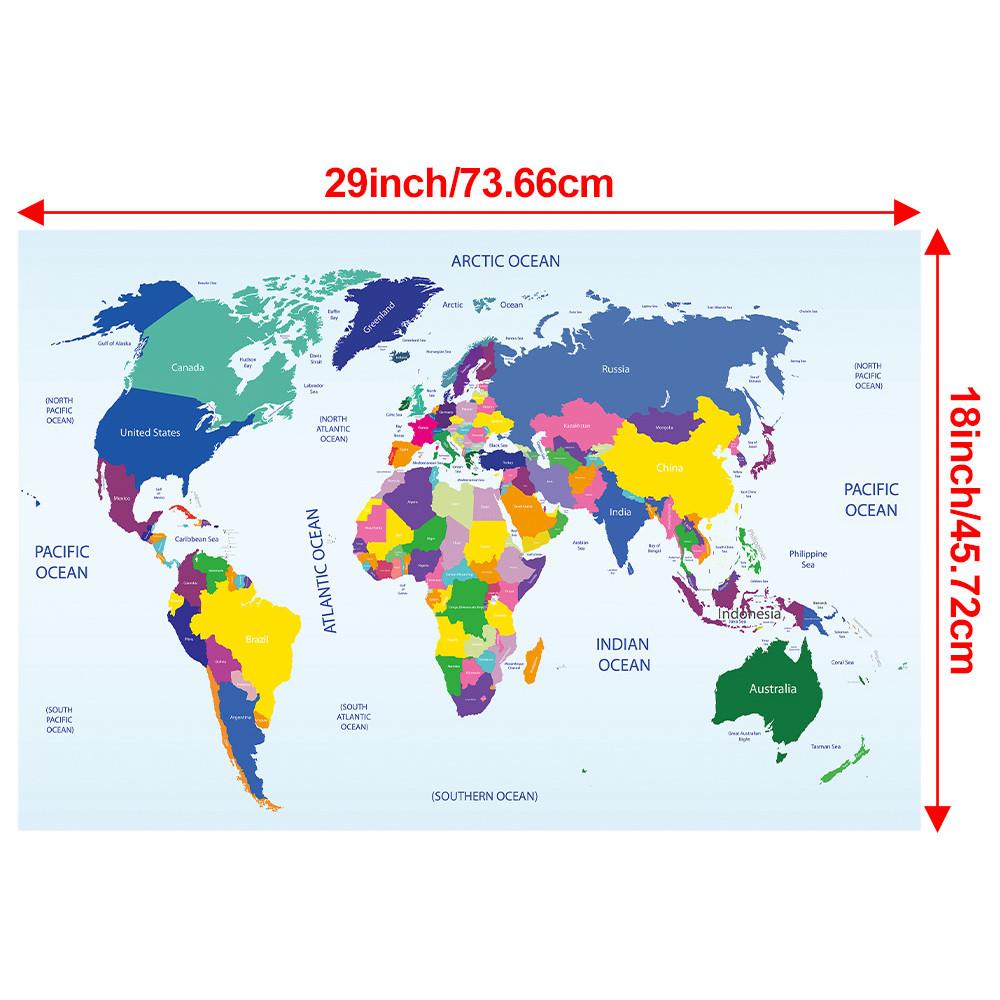 The World Map Decorative Poster Spray Canvas Painting Wall Art Decor School Supplies Living Room Home Decoration