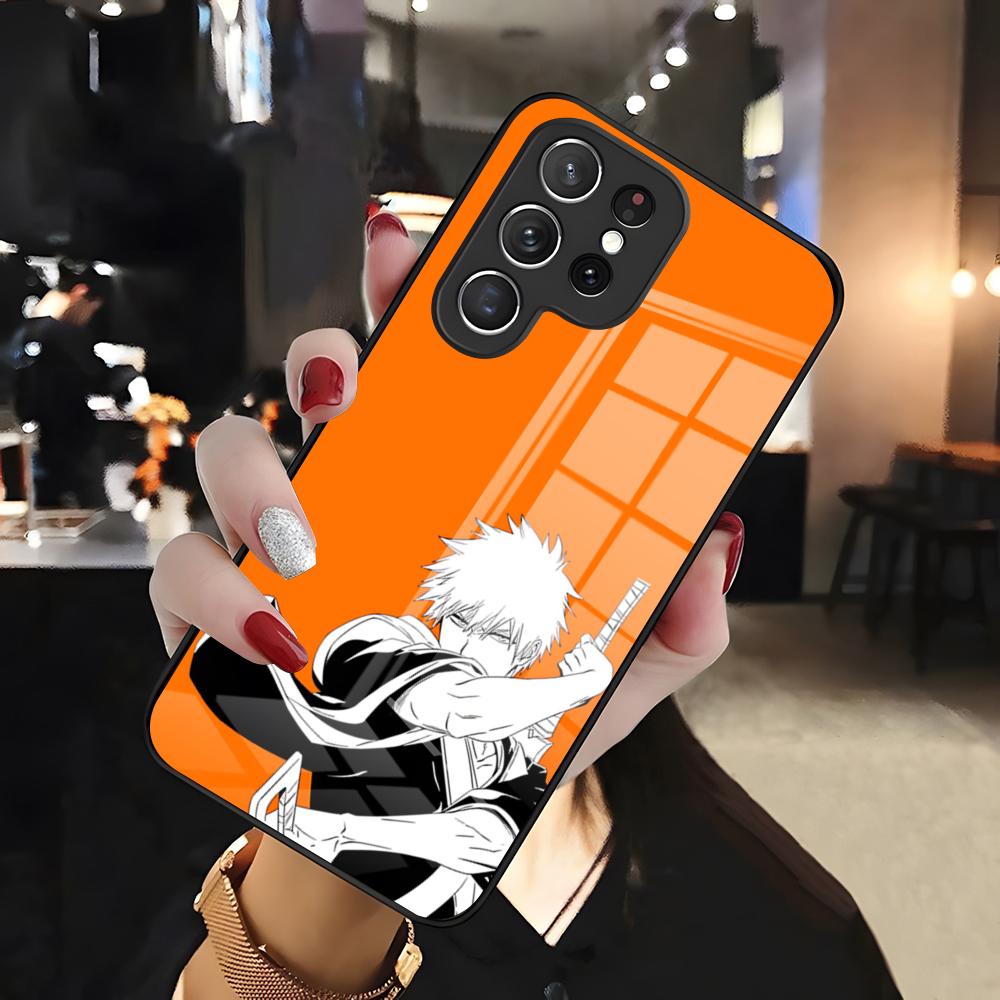 B-Bleach Phone Case For Samsung S26 S25 Edge Ultra 24 23 22 21 Ultra Plus Fe A55 56 15 4G 5G Glass Cover