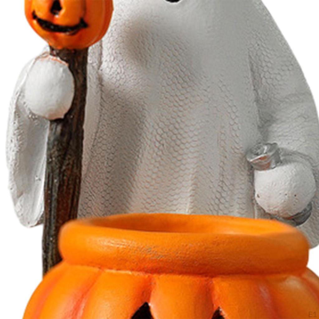 Pumpkin Figurine Halloween Statue Decorative Crafts Collection Ornament Resin Sculpture for Desk