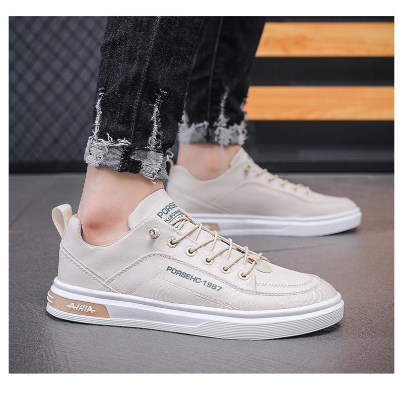 Men's Summer Thin Breathable White Slip-On Canvas Casual Sports Shoes For Work And Leisure.