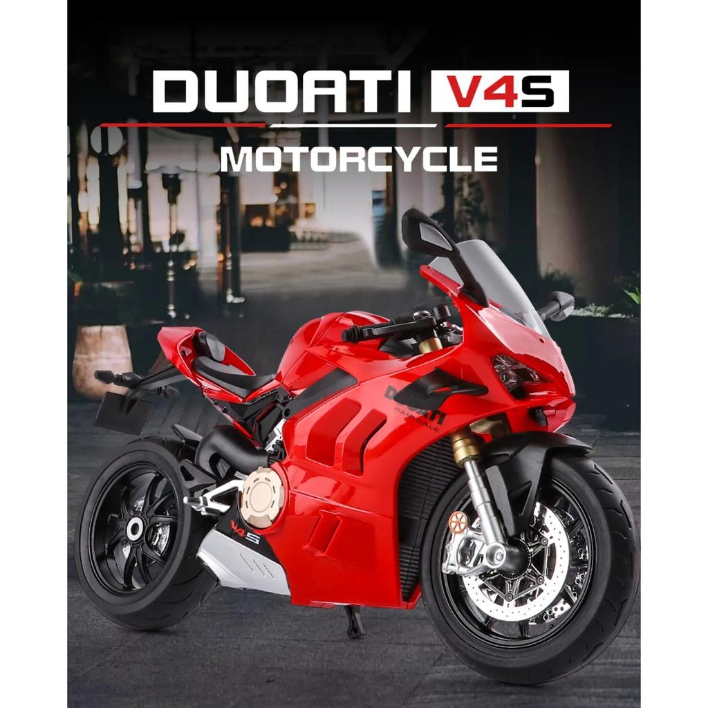 Modellino di Motocicletta in Lega Ducati V4S 1/9, Raffinato Ornamento da Scrivania, Il Miglior Oggetto da Collezione per gli Appassionati di Moto, Regalo di Halloween