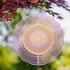 360 Rotating Metal Wind Chime for Outdoor Garden Balcony Decor 10 Inch Weatherproof Hanging Ornament with Transparent Circular Design