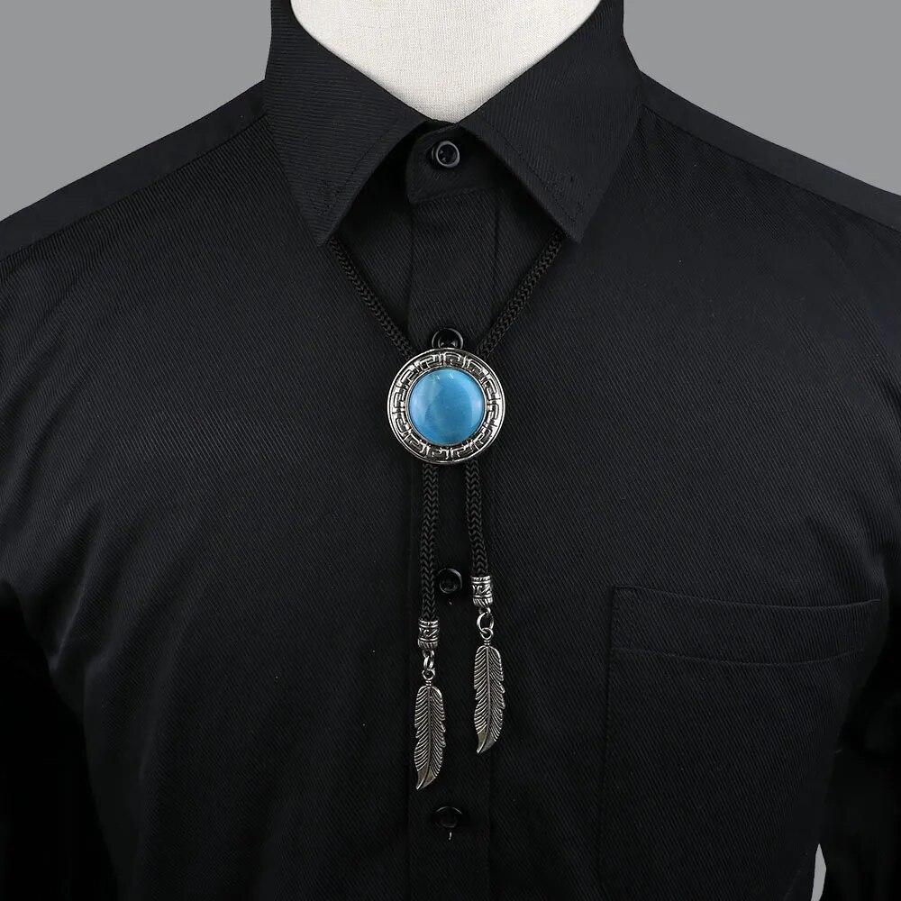 Vintage Aborigéni, Kožená Kravata, Trendy, Kravata Bolo, Western, Kovbojská Košeľa, Náhrdelník