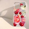 Fruit Juice & Cherry Pattern Phone Case For Samsung Galaxy S26 S24 S25 S23 Ultra S22 S21 Plus FE A15 A34 A35 A50 A54 A55 Cover