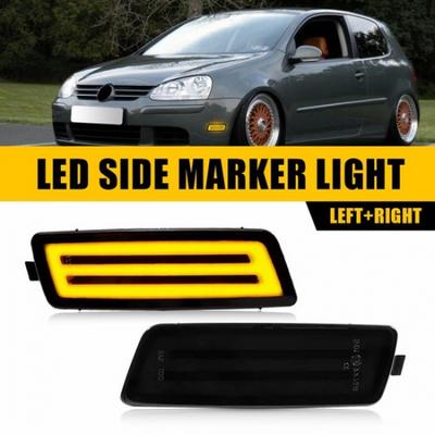 2X Smoked Lens LED Front Side Marker Light For 2005-2010 Volkswagen MK5 Jetta