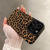 Fashion Gold Leopard Silicone Leather Case For iPhone 17 16 15 14 Pro Max 11 13 12 Mini 7 8 Plus X XR XS Soft Shockproof Cover