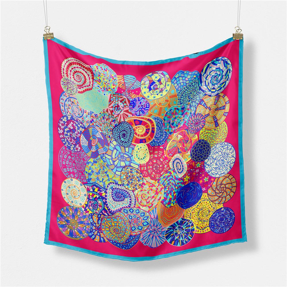 Twill Silk Scarf Women Indian Tiger Print Square Scarves Wraps Bandana Small Hijabs Silk Foulards Tie Headband Neckerchief 53CM